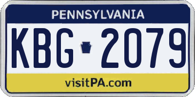 PA license plate KBG2079