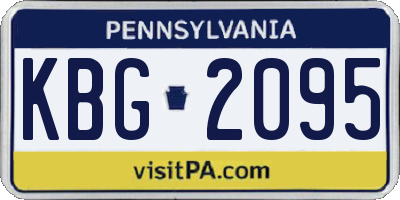 PA license plate KBG2095