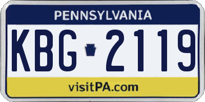 PA license plate KBG2119