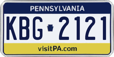 PA license plate KBG2121