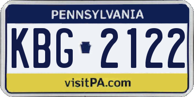 PA license plate KBG2122