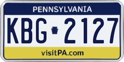 PA license plate KBG2127