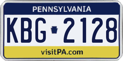 PA license plate KBG2128