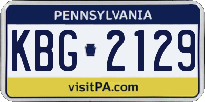 PA license plate KBG2129