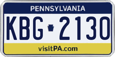 PA license plate KBG2130