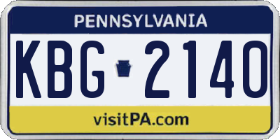 PA license plate KBG2140