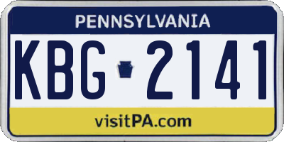 PA license plate KBG2141