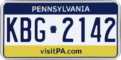PA license plate KBG2142