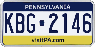 PA license plate KBG2146
