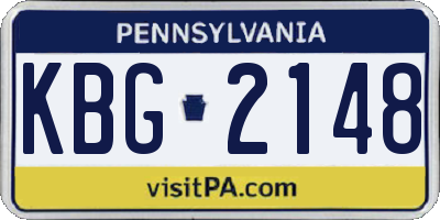 PA license plate KBG2148