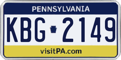 PA license plate KBG2149