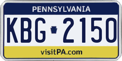PA license plate KBG2150