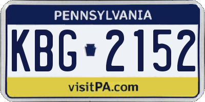 PA license plate KBG2152