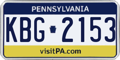 PA license plate KBG2153