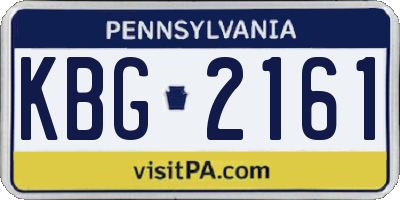 PA license plate KBG2161