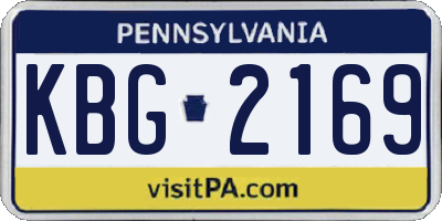 PA license plate KBG2169