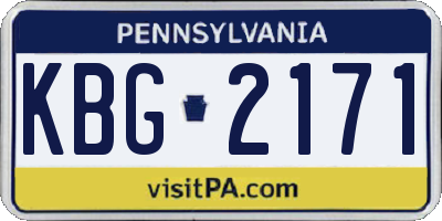 PA license plate KBG2171
