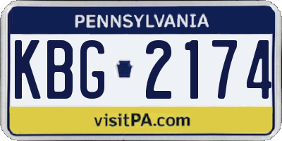 PA license plate KBG2174