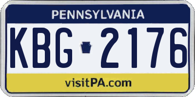 PA license plate KBG2176