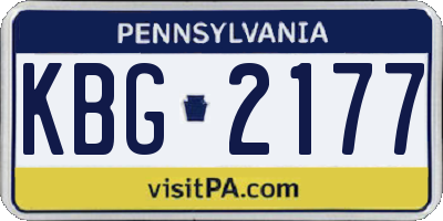 PA license plate KBG2177
