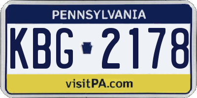 PA license plate KBG2178