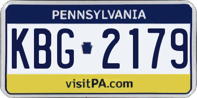 PA license plate KBG2179