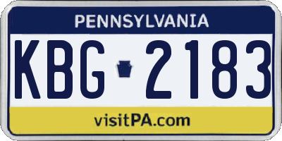 PA license plate KBG2183