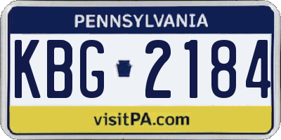 PA license plate KBG2184