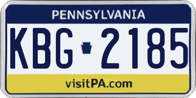PA license plate KBG2185