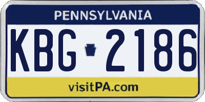 PA license plate KBG2186