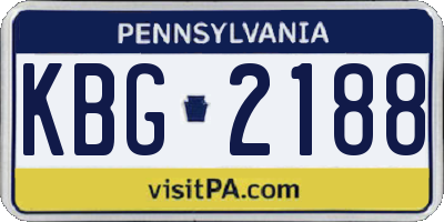 PA license plate KBG2188