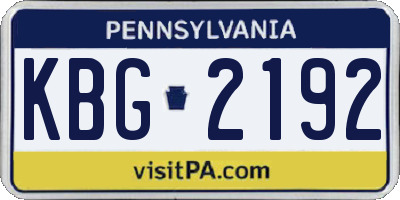 PA license plate KBG2192