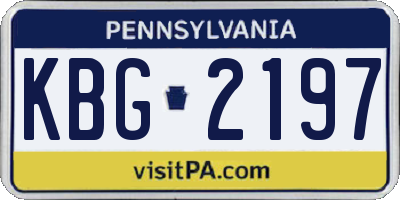 PA license plate KBG2197