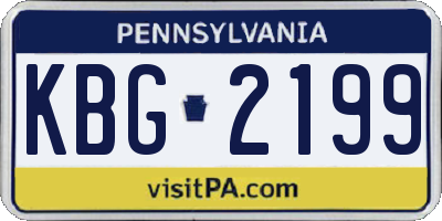 PA license plate KBG2199