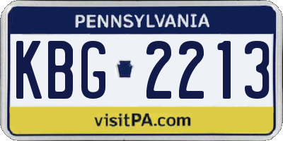PA license plate KBG2213