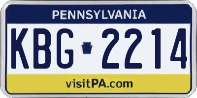 PA license plate KBG2214