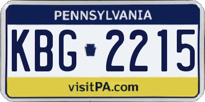 PA license plate KBG2215