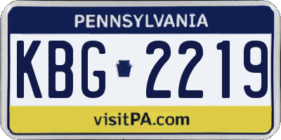 PA license plate KBG2219