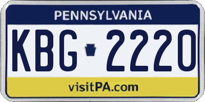 PA license plate KBG2220