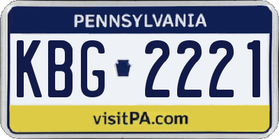 PA license plate KBG2221