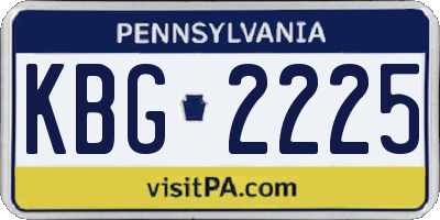PA license plate KBG2225
