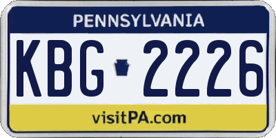 PA license plate KBG2226