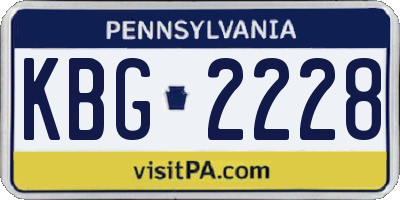 PA license plate KBG2228