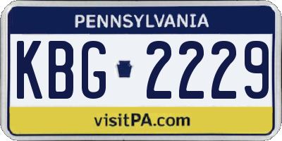 PA license plate KBG2229
