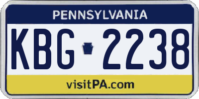 PA license plate KBG2238