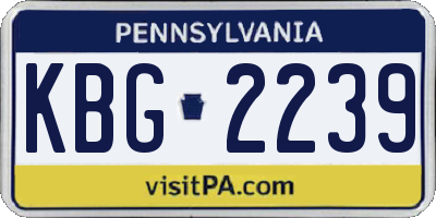 PA license plate KBG2239