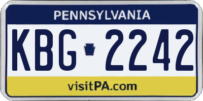 PA license plate KBG2242