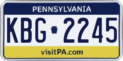 PA license plate KBG2245