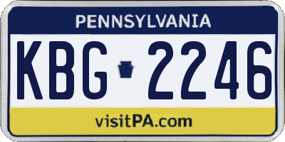 PA license plate KBG2246