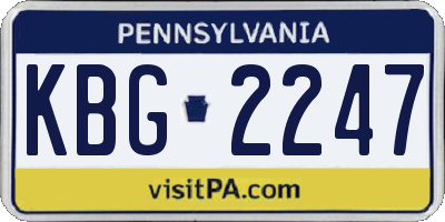 PA license plate KBG2247